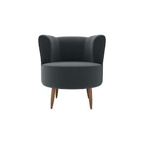 Poltrona Decorativa Savana 1 Lugar Veludo Cinza Matrix