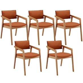 Kit 05 Cadeiras Para Sala De Jantar Estar Living Giorgia B04 Tecido Terracota