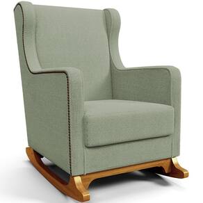 Poltrona De Amamentação Com Balanço Mavie L02 Bouclê Oliva - Lyam Decor