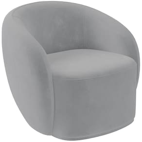 Poltrona Decorativa Para Sala De Estar Living Gliese K01 Veludo Cinza