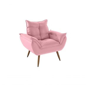 Poltrona Decorativa Tóquio 1 Lugar Veludo Turkey Rosa Matrix