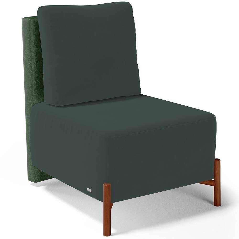 Poltrona Decorativa Sala De Estar Living Hungria L02 Couríssimo Verde Suede Verde Musgo - Lyam