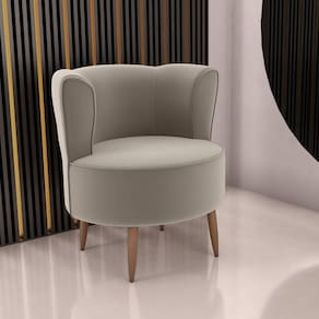 Poltrona Decorativa Para Sala Amapá Veludo Cappuccino