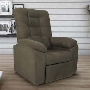 Poltrona Reclinável Almofadada Ripon Veludo Light Cappuccino