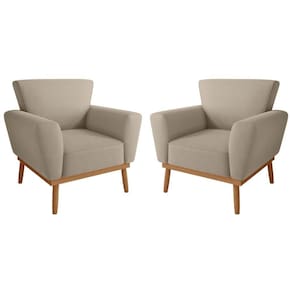 Conjunto Poltrona Para Sala De Recepção Viana Inca Castor