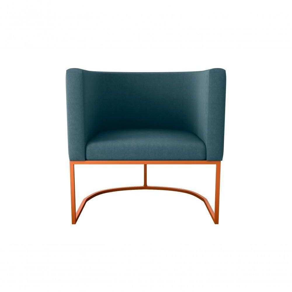 Poltrona Decorativa York 1 Lugar Suede Petróleo Matrix