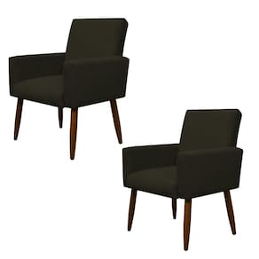 Kit 2 Poltronas Decorativa Sala E Quarto Nina Suede Herrero Cor:marrom
