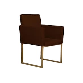 Poltrona Decorativa Klara Base Dourada Suede 01 Lugar Bordô