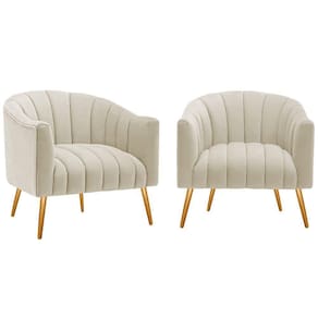 Kit 2 Poltronas Decorativas Sala De Estar Recepção Senna Bouclé - Adj Decor Cor Cinza