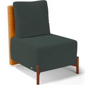 Poltrona Decorativa De Estar Living Hungria L02 Couríssimo Whisky Suede Verde Musgo - Lyam