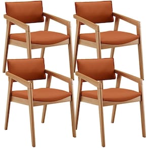 Kit 04 Cadeiras Para Sala De Jantar Estar Living Giorgia B04 Tecido Terracota