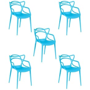 Kit 5 Cadeiras Allegra Empilhável Com Inmetro Magazine Decor - Azul