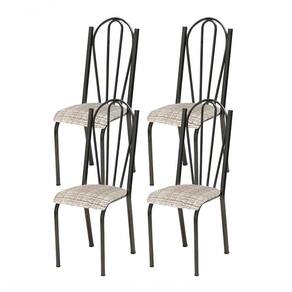 Kit 04 Cadeiras Tubular Branca 021 Assento Rattan Rattan