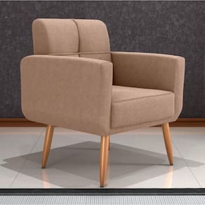 Poltrona Decorativa Para Sala Lages Boucle Marrom