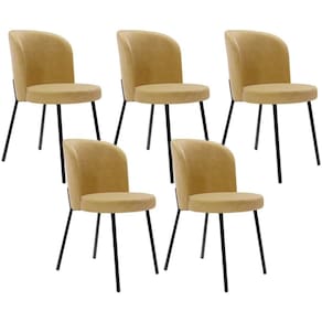 Kit 5 Cadeiras Sala De Jantar Estofada Gavi L02 Couríssimo Fendi