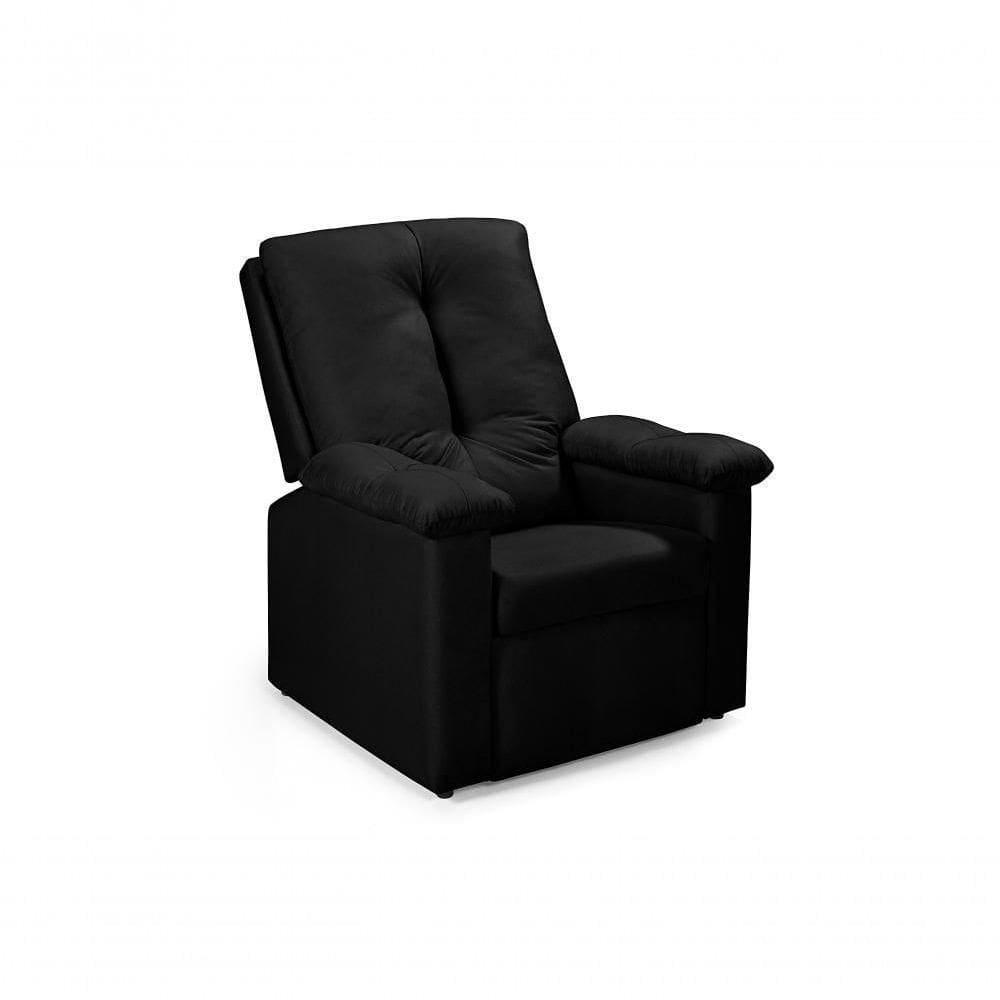 Poltrona Reclinável Lisboa Estética Cílios Sobrancelha Lashes Suede Preto 381