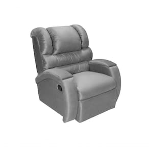 Poltrona Reclinável Imperial Idosos Motorizada E Giro Balanço Suede Cinza 380