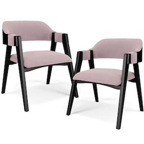 Kit 2 Cadeiras Sala De Jantar Estar Living Estofada Suran L02 Preto Suede Rosê - Lyam Decor