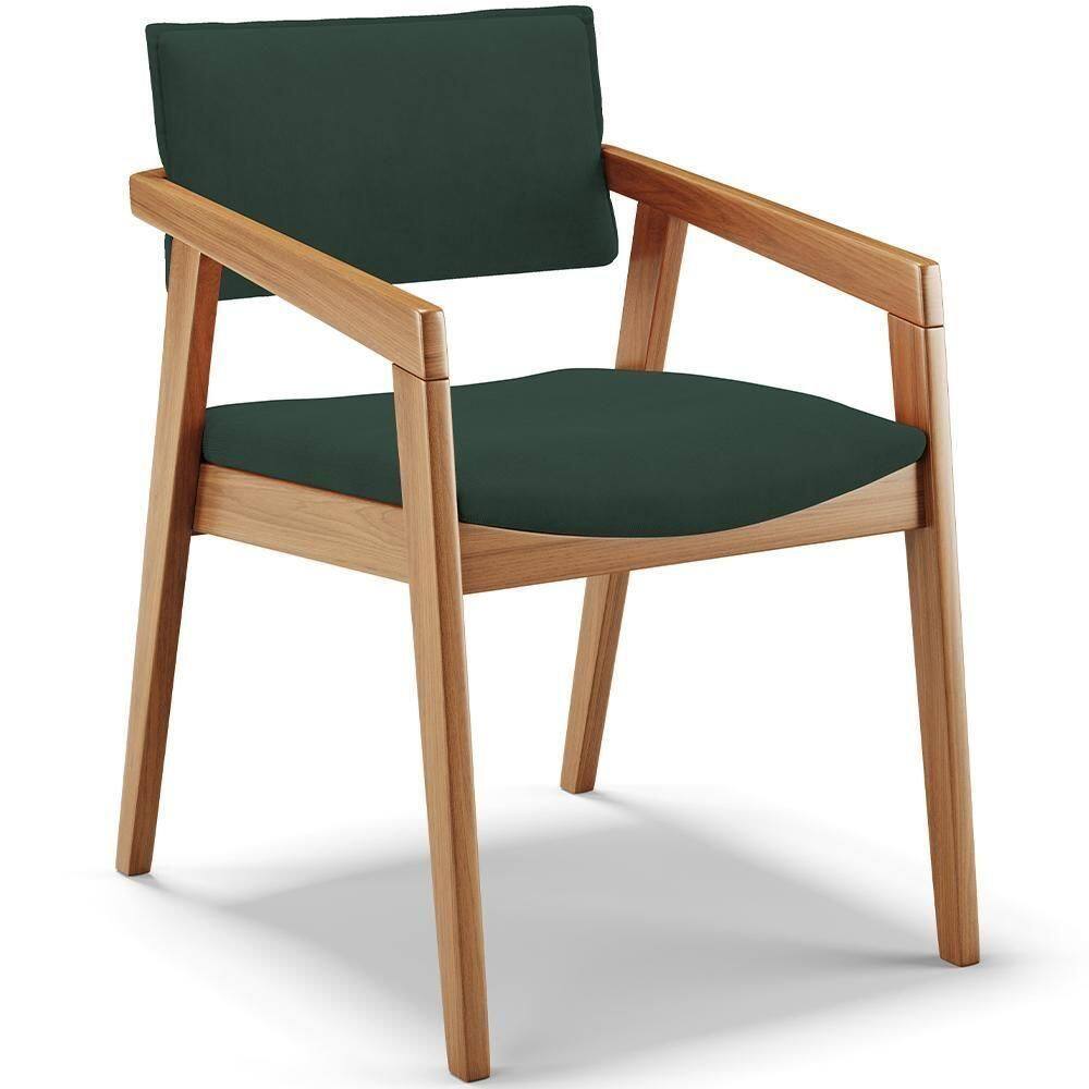 Cadeira Para Sala De Jantar Estar Living Giorgia B04 Suede Verde Musgo - Lyam Decor