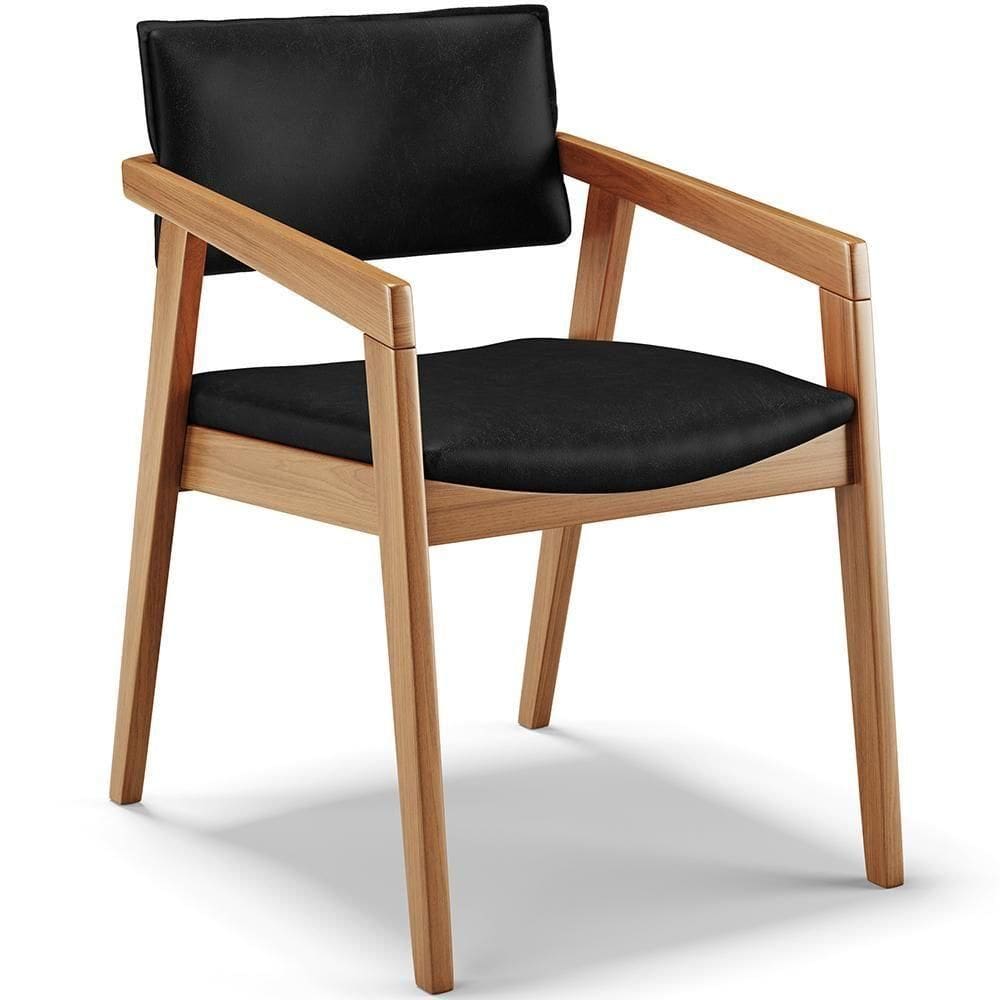 Cadeira Para Sala De Jantar Estar Living Giorgia B04 Couríssimo Preto Brilho - Lyam Decor