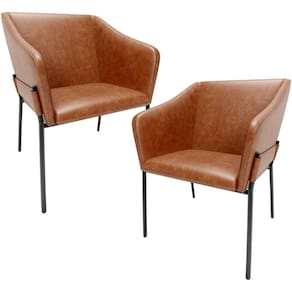 Kit 2 Cadeiras Para Sala De Jantar Estar Living Olívia L02 Couríssimo Camel - Lyam Decor
