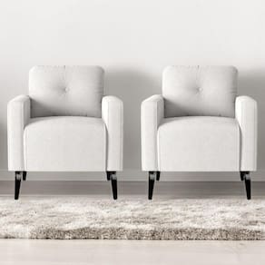 Conjunto Poltronas Decorativas Jade Boucle Bege