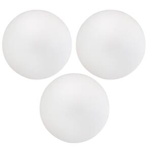 Kit 03 Assentos Redondo Banqueta Cadeira Estofados Poltronas H02 Corino Branco 35 Cm - Lyam Decor