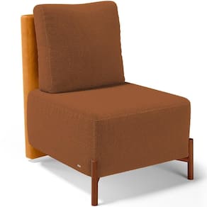 Poltrona Decorativa Sala De Estar Living Hungria L02 Couríssimo Whisky Bouclê Terracota