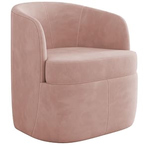 Poltrona Decorativa Giratória Para Sala De Estar Siena K01 Veludo Rosê - Lyam Decor