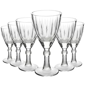 Jogo com 6 Taças Dominic de Vidro Transparente para Vinho ou Água 275ml