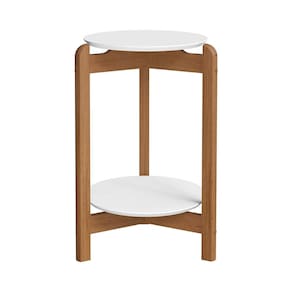 Mesa Lateral Sala Lizz com Pés de Madeira Maciça