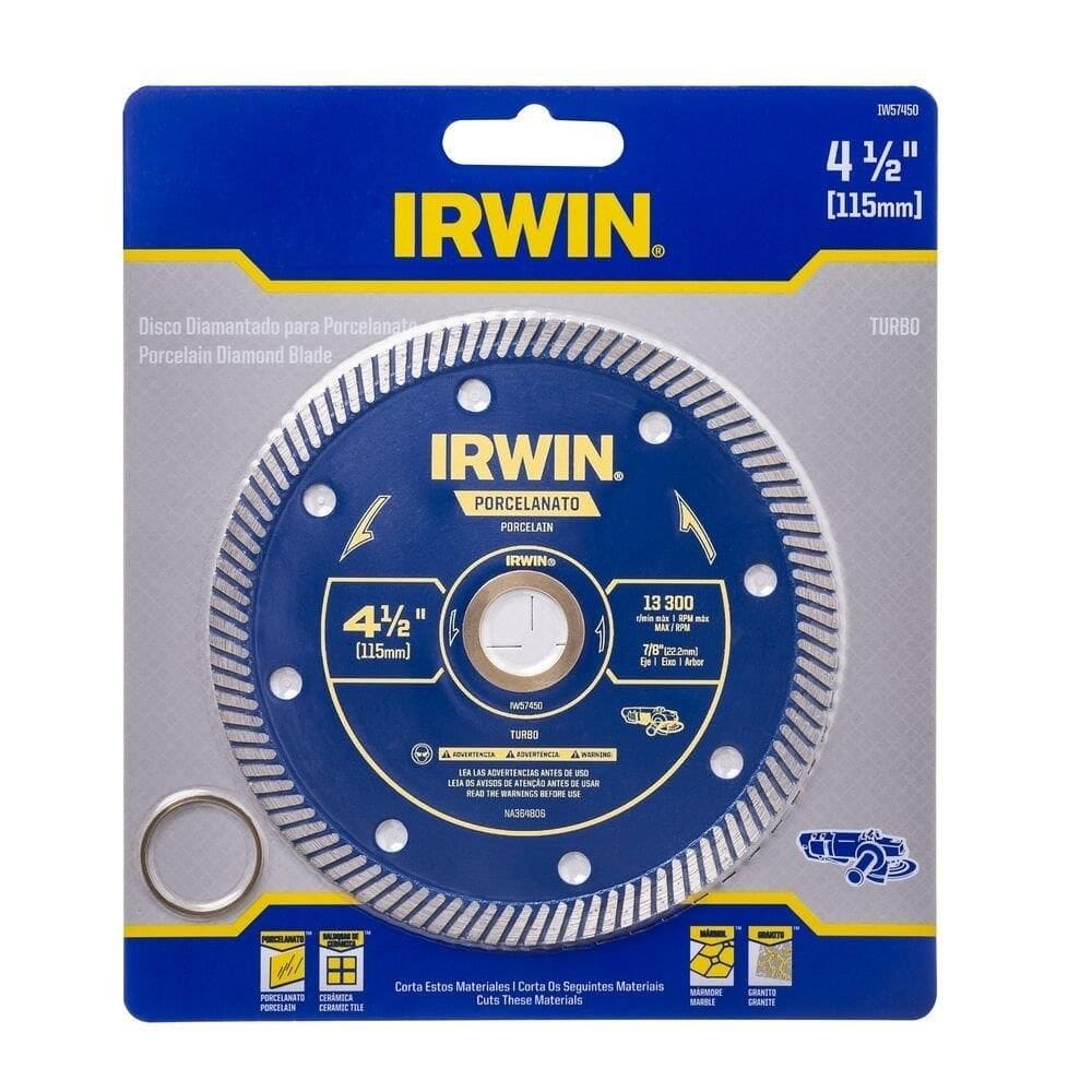 Disco Diamantado Irwin Turbo Porcelanato 4.1/2 115mmx22,2mm