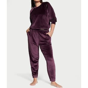 Conjunto Esportivo Em Veludo Vinho Victórias Secret Tam GG