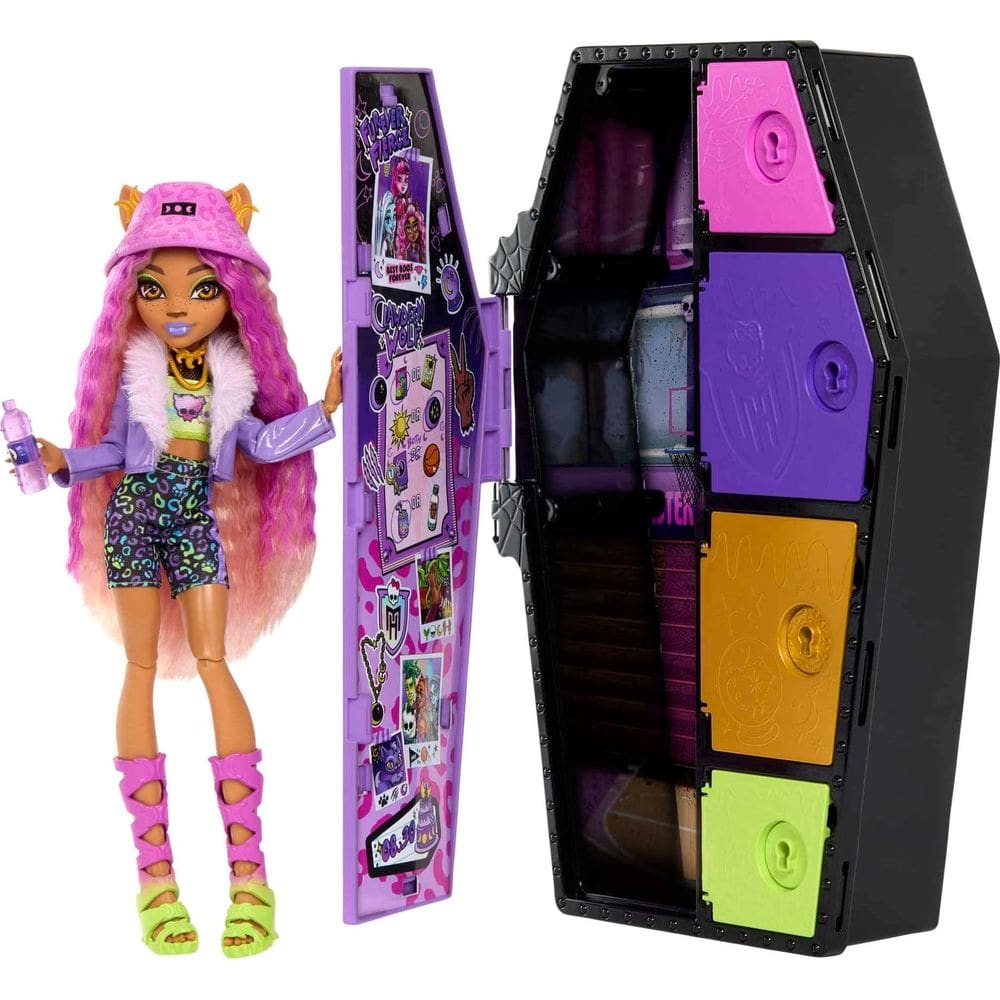 Boneca moderna Monster High Clawdeen Wolf com armário