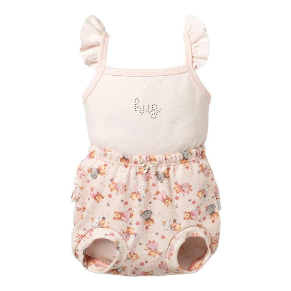 Conjunto Bebê Body Regata + Tapa Fralda Aurora Rosa - Hug