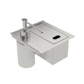 Porta Esponja Tramontina com Tampa e Dosador Aço Inox 94534026