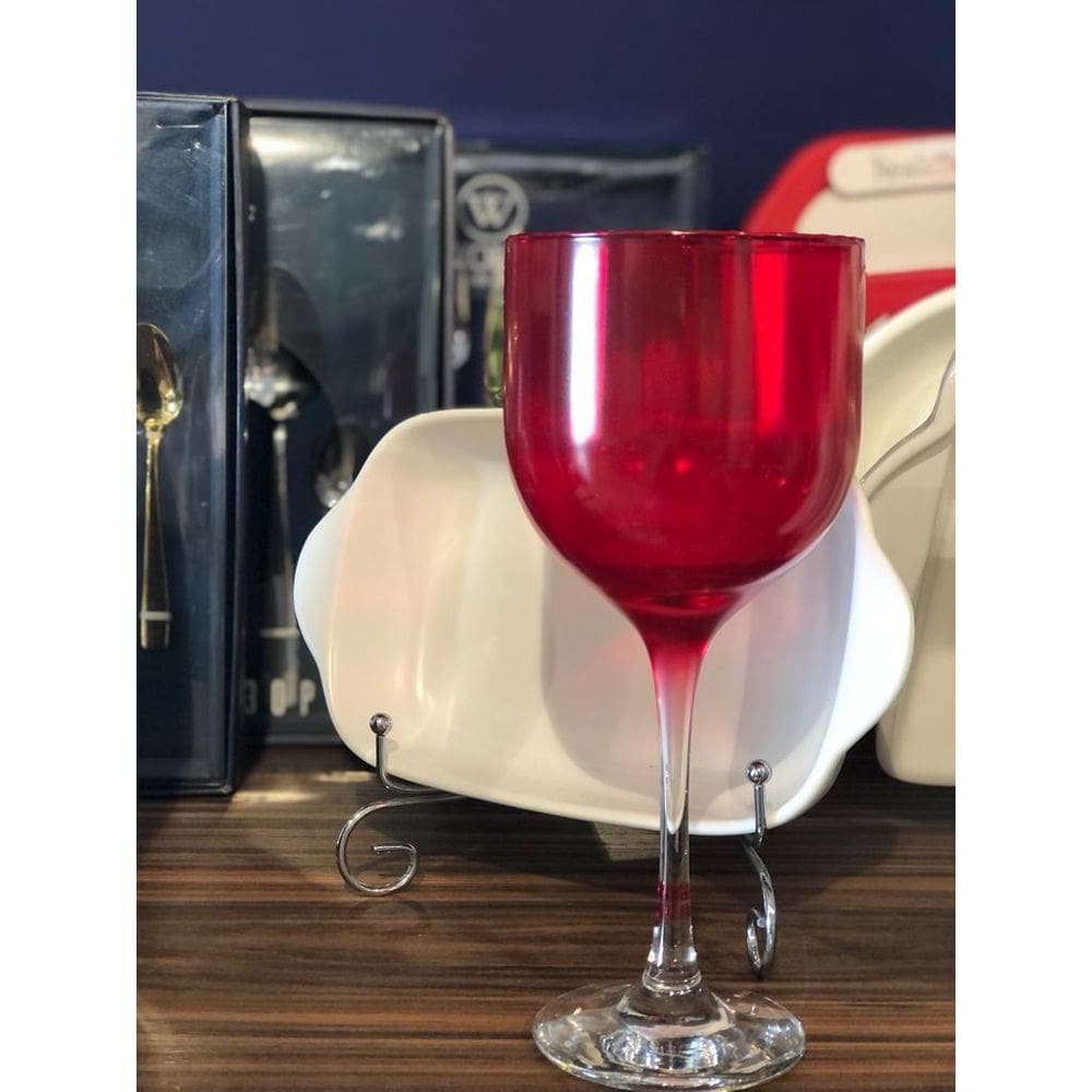 Unidade Taça Cristal Fiore Agua Bojo Vermelho