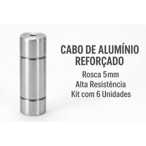 Kit com 6 Cabos de Alumínio para Espetos de Churrasco - Rosca 5mm, Resistência e Qualidade