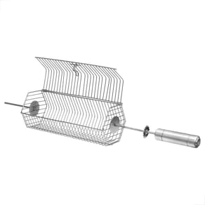Grelha Tambor Coração com Engrenagem Cromada para Churrasqueira Elétrica – Ideal para Coração de Frango Coxinha e Asa