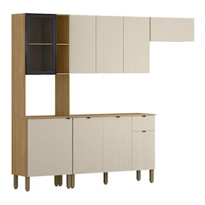 Cozinha Compacta Com Balcão 251cm Laura Plus Soft/Freijó Z06 - Mpozenato