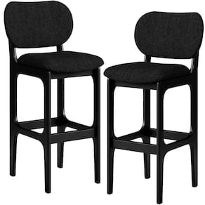 Kit 2 Banquetas Alta Betta Preto Linho Chumbo