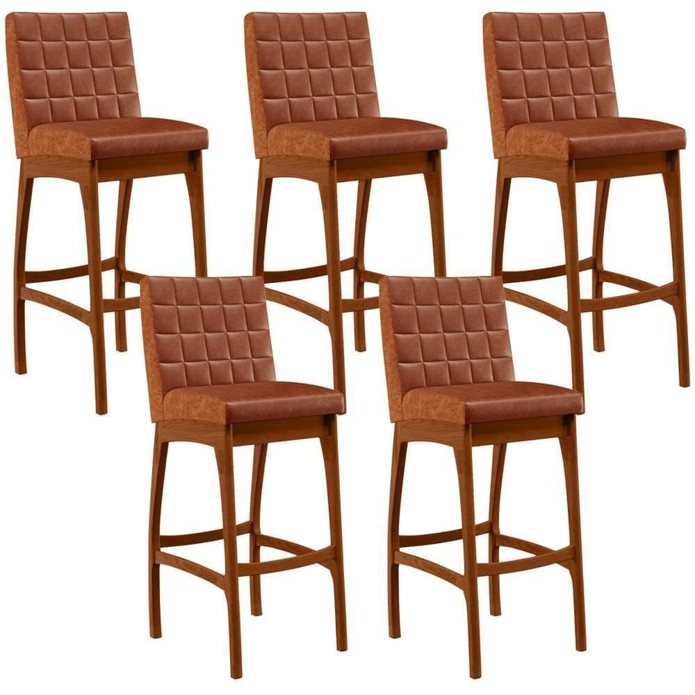 Kit 05 Banquetas Altas Mila Camel