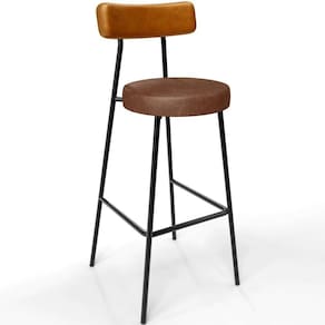 Banqueta Alta Bar Cozinha Sala De Jantar Milão L02 Couríssimo Whisky Marrom