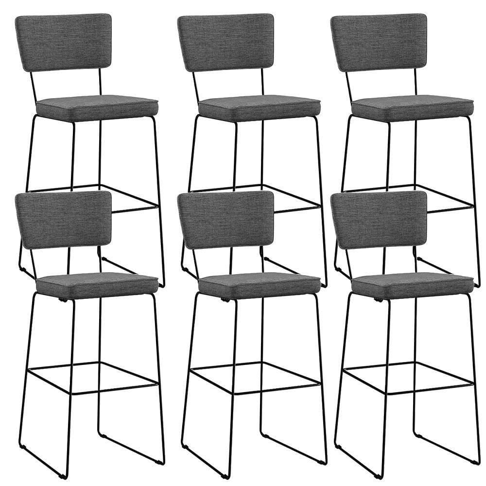 Kit 06 Banquetas Alta Cozinha L02 Cinza Escuro