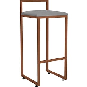 Banqueta Alta Para Cozinha Hanna L02 Bronze Corano Cinza