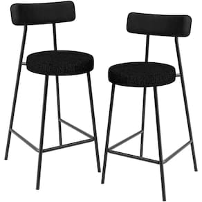 Kit 02 Banquetas Baixa Cozinha Sala Jantar Bancada Milão L02 Couríssimo Preto Linho Chumbo