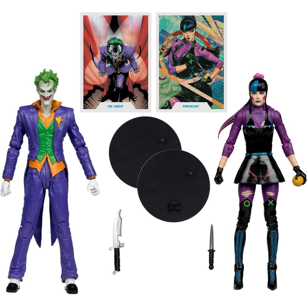 Pacote com 2 bonecos de ação McFarlane Toys DC Multiverse Joker