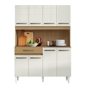 Kit Cozinha Com 8 Portas E 1 Gaveta Cleo Cor Atacama Off White Aramóveis
