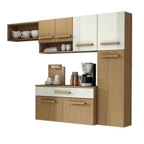 Cozinha Compacta Com 07 Portas E 01 Gavetas Com Balcão Rubi Cor Atacama Off White Aramóveis