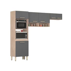 Armário Cozinha Compacta 3 Peças Braga Avena Grafito